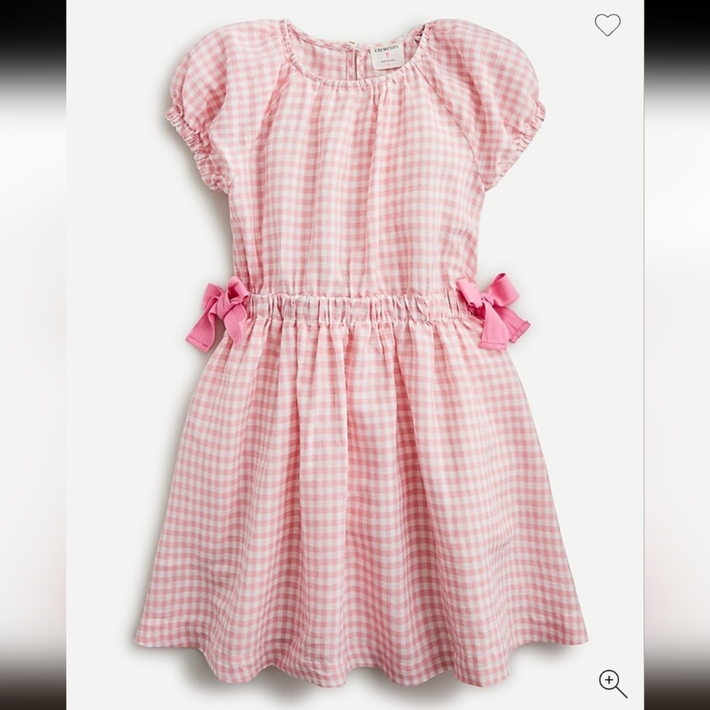 Crewcuts Pink Gingham Kids Dress with Bows